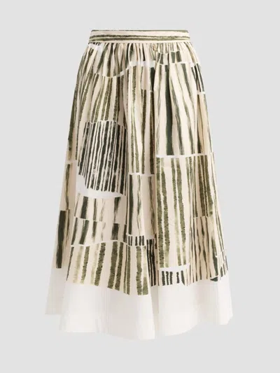 Jason Wu Women's Stripe Collage Stretch-cotton Midi Skirt In Purple