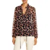 Jason Wu Womens Printed Tie Neck Blouse In Multi