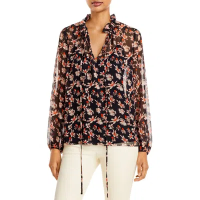 Jason Wu Womens Printed Tie Neck Blouse In Multi
