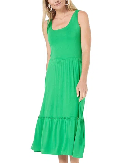 Jason Wu Womens Sleeveless Shirred Hem Midi Dress In Green