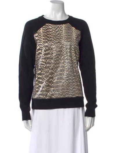 Pre-owned Jason Wu Wool Animal Print Sweater In Black