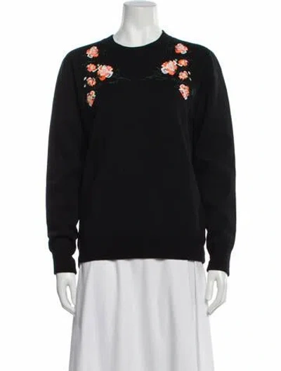 Pre-owned Jason Wu Wool Floral Print Sweater In Black