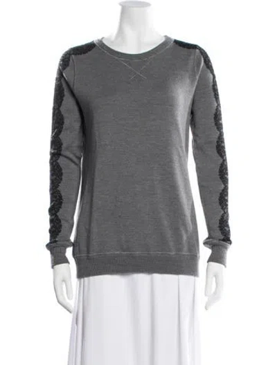 Pre-owned Jason Wu Wool Lace Pattern Sweater In Grey