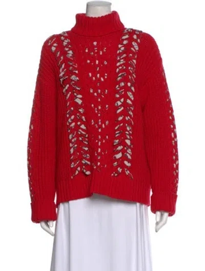 Pre-owned Jason Wu Wool Printed Sweater In Red
