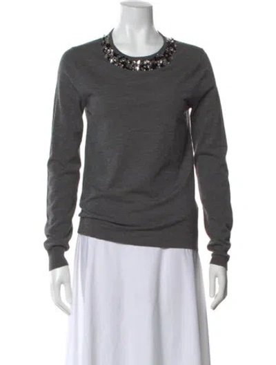 Pre-owned Jason Wu Wool Scoop Neck Sweater In Gray