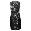 Jason Wu X-ray Floral Print Sheath Dress In Black Silk In Black