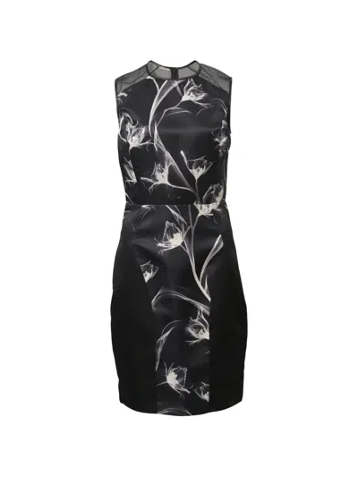 Pre-owned Jason Wu X-ray Floral-print Sheath Dress In Black