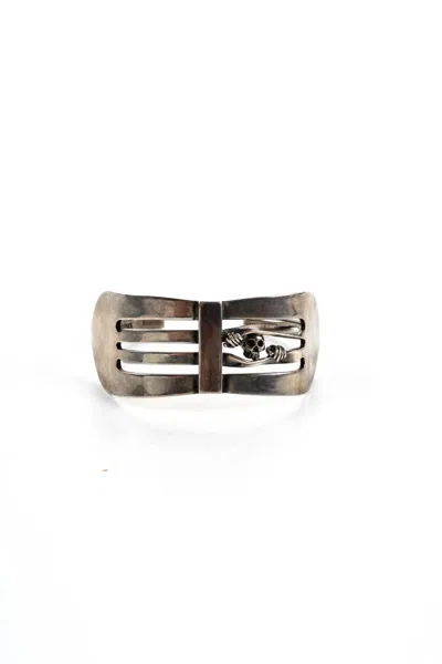 Jasper Womens Sterling Silver Ruby Skeleton Fork Cuff Bracelet