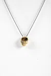 Jasper Womens Sterling Silver Yellow Gold Star Deer Horn Skull Pendant Necklace In Silver