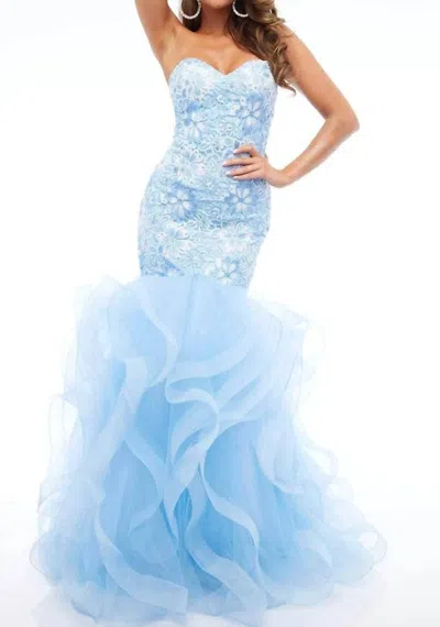 Jasz Couture Elegant Mermaid Dress With Lace And Tulle In Sky Blue
