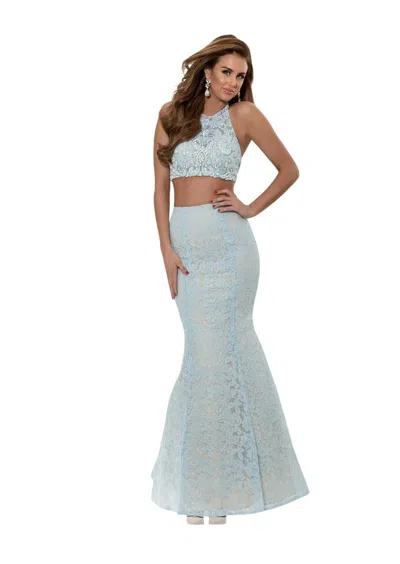 Jasz Couture Elegant Sleeveless Gown In Light Blue