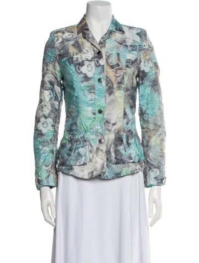 Pre-owned Javier Simorra Printed Blazer In Blue