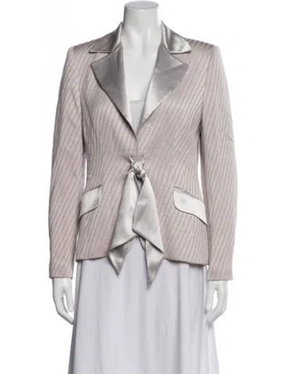 Pre-owned Javier Simorra Striped Blazer In Gray