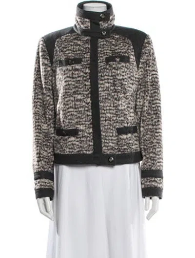 Pre-owned Javier Simorra Tweed Pattern Jacket In Gray