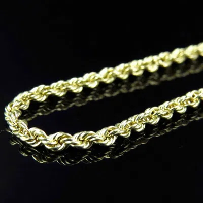 Pre-owned Jawa Jewelers Mens Womens 14k Yellow Gold Solid 2.4mm Rope Chain Necklace 16" - 24" Inches