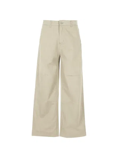 Jaws Scomodi Logo-embroidered Trousers In Neutral