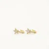 Jaxkelly Celestial Pave Star Huggie Earring In Gold