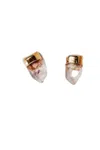 Jaxkelly Gold Dip Earrings In Clear Quartz Point
