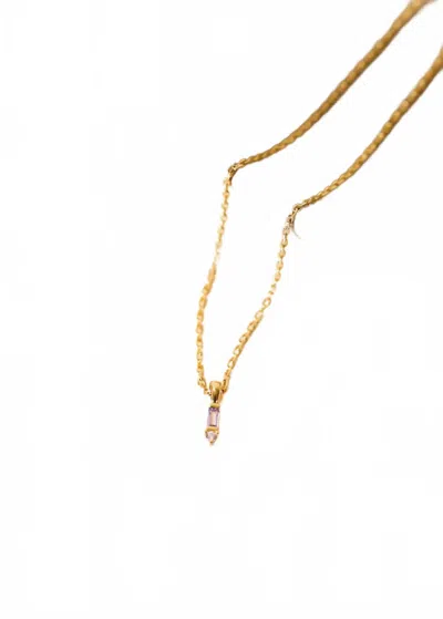 Jaxkelly Women's Baguette Drop Pendant Necklace In Lavender