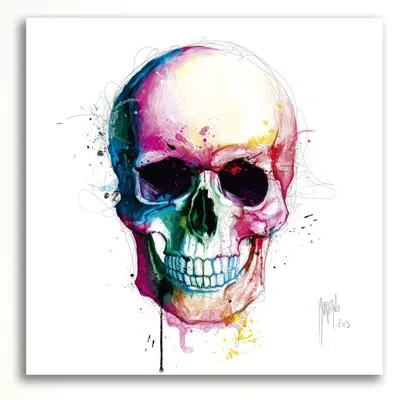 Jaxson Rea "angel's Skull" By Patrice Murciano Graphic Art On Wrapped Canvas In Pink,blue