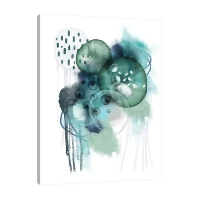 Jaxson Rea Aqua Harmony 2 By Urban Epiphany - Wrapped Canvas Print In White;red;charcoal Gray;mist Gray;white;