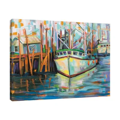 Jaxson Rea At The Dock By Jeanette Vertentes - Wrapped Canvas Painting