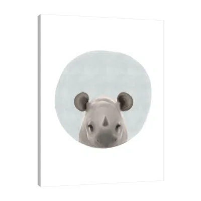Jaxson Rea "baby Rhino" Gallery Wrapped Canvas By Leah Straaham In Blue,red,gray