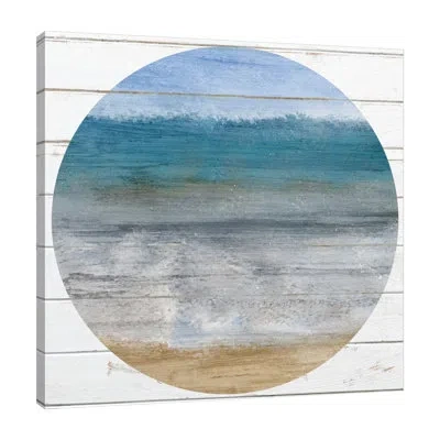 Jaxson Rea Beach Circle 2 By Kimberly Allen - Wrapped Canvas Painting In Blue;brown;gray