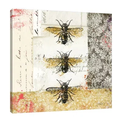 Jaxson Rea "bees N Butterflies No 1" Gallery Wrapped Canvas By Katie Pertiet In White;gray;purple;charcoal Gray;mist Gra