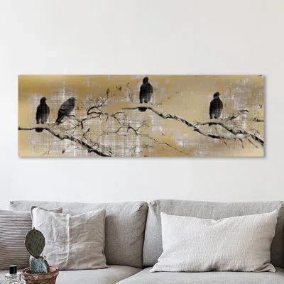 Jaxson Rea 'black Birds' By Kimberly Allen Graphic Art On Wrapped Canvas In Brown