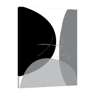 Jaxson Rea Black Grey Minimalist 1 By Urban Epiphany - Wrapped Canvas Print In Black;white;purple;jade Green;cranberry