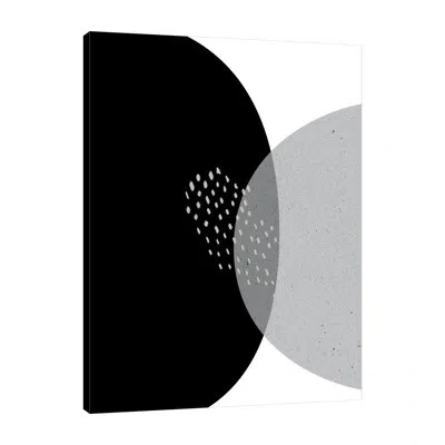 Jaxson Rea Black Grey Minimalist 3 By Urban Epiphany - Wrapped Canvas Print In Blue;black;white;blue;black;white