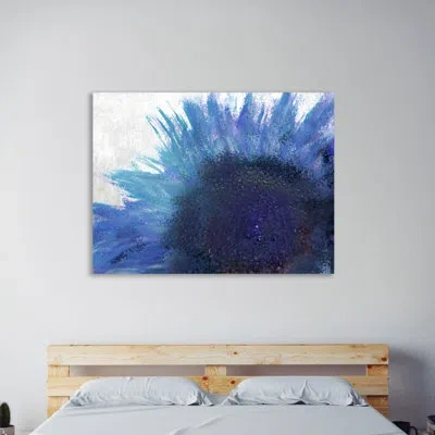 Jaxson Rea 'blooming Sunflower' By Kimberly Allen Painting Print On Wrapped Canvas In Blue