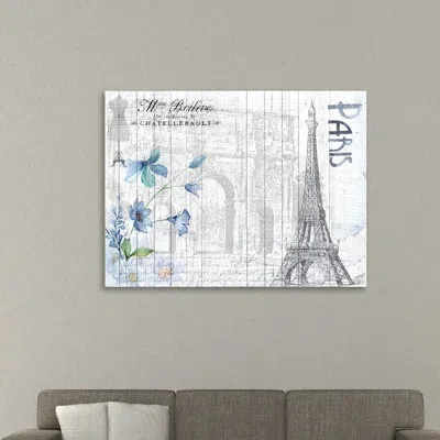 Jaxson Rea 'blue Day Paris' By Kimberly Allen Graphic Art On Wrapped Canvas In Gray