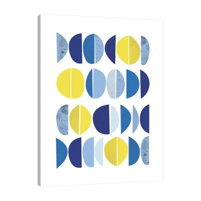 Jaxson Rea Blue Yellow Modern 2 By Urban Epiphany - Wrapped Canvas Print In White;gray;tan White;charcoal Gray;ivory