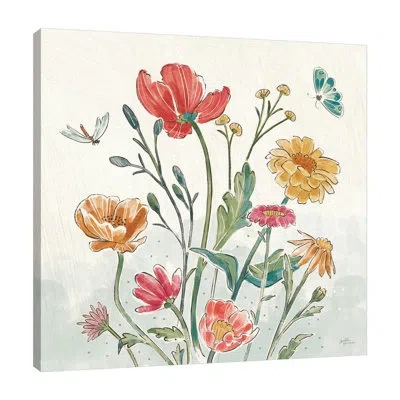 Jaxson Rea Boho Field Ii By Janelle Penner - Wrapped Canvas Painting In Blue;white;green;gray;red;purple;coral P
