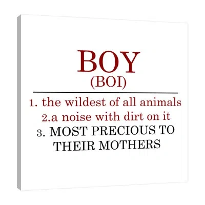 Jaxson Rea Boy 2 By Kimberly Allen - Wrapped Canvas Textual Art In Black;red