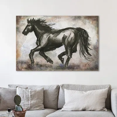 Jaxson Rea 'charcoal Horse' By Tre Sorelle Studios Painting Print On Wrapped Canvas In Black,brown