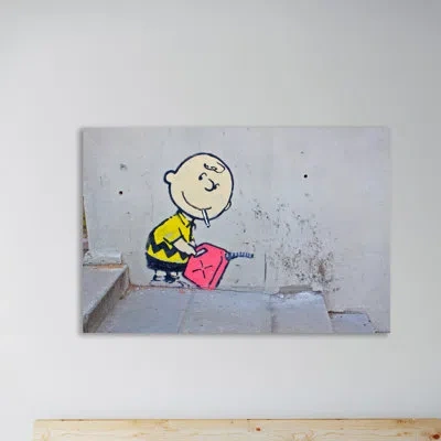 Jaxson Rea 'charlie Brown Arsonist' Graphic Art Print On Wrapped Canvas In Gray