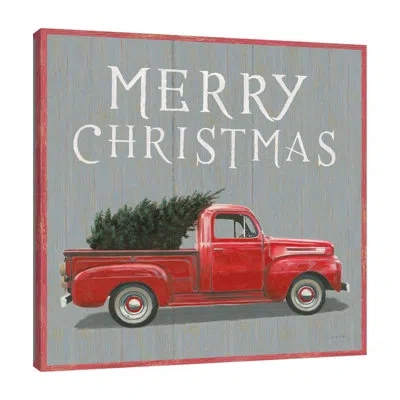 Jaxson Rea Christmas Affinity Xi Merry Christmas By James Wiens - Wrapped Canvas Painting In Blue;white;gray