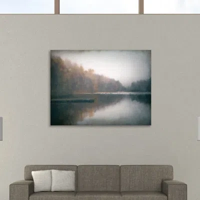 Jaxson Rea 'cloudy Lake' By Kimberly Allen Photographic Print On Wrapped Canvas In Brown,gray,black