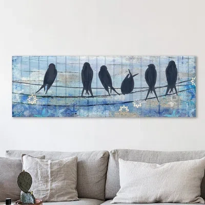 Jaxson Rea 'coastal Birds' By Kimberly Allen Painting Print On Wrapped Canvas In Blue