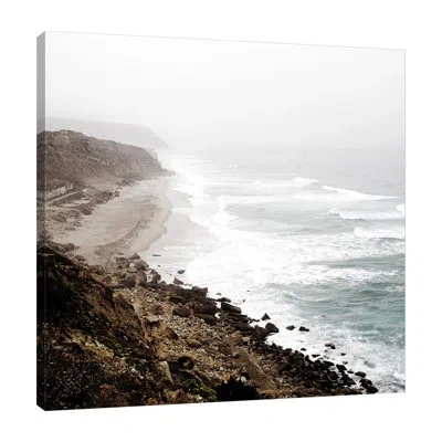 Jaxson Rea Coastline By Kimberly Allen - Wrapped Canvas Photograph In Brown,blue