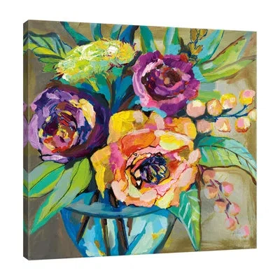 Jaxson Rea Coffee Break By Jeanette Vertentes - Wrapped Canvas Painting In Blue;black;brown;green;gray;red;yellow;p