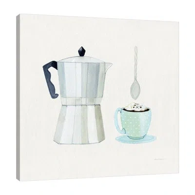 Jaxson Rea "coffee Break Vii Tan" Gallery Wrapped Canvas By Kathleen Parr Mckenna In White;gray;purple;mist Gray;jade Green