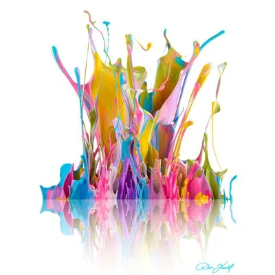 Jaxson Rea "colorful Crescendo" By Don Farrall Graphic Art On Wrapped Canvas In Pink,blue,yellow