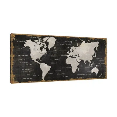 Jaxson Rea Colorful World I Black By James Wiens - Wrapped Canvas Painting In Blue;black;white;gray;charcoal Gray