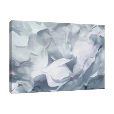 Jaxson Rea Cool Floral Abstract By Milli Villa - Wrapped Canvas Print In Blue;white;gray;purple;charcoal Gray;ros
