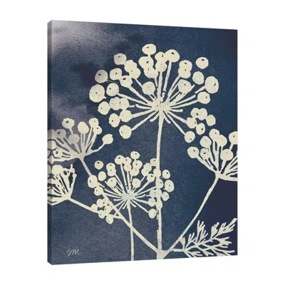 Jaxson Rea Dark Blue Sky Garden I By Studio Mousseau - Wrapped Canvas Print In Blue;black;green;gray;red;yellow;mint Gr