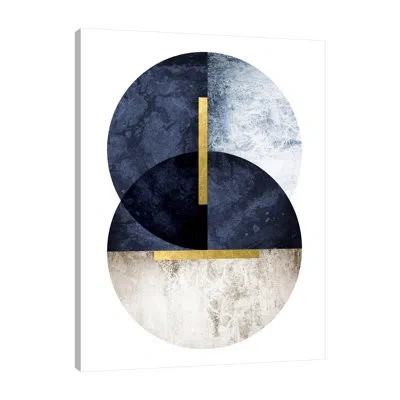 Jaxson Rea Dark Navy By Urban Epiphany - Wrapped Canvas Print In Blue;black;white;red;purple